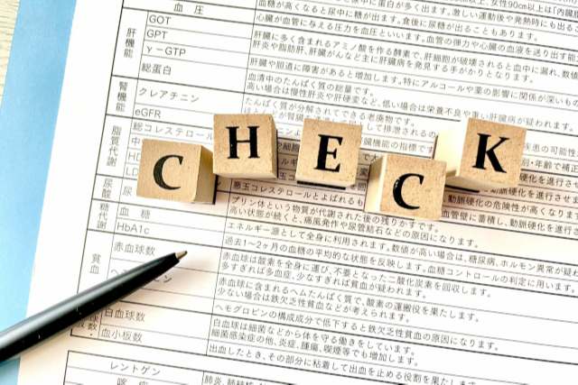 CHECKの積み木と検査用紙