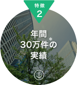 特徴2　年間30万件の実績